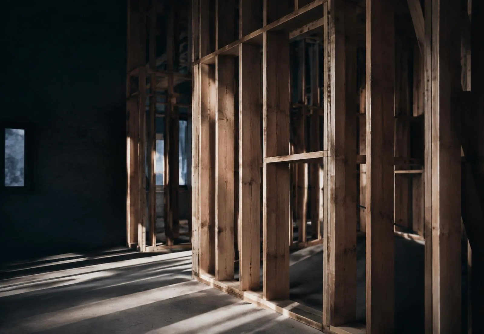 Concept inspiration: Timber wall framing lit by raking daylight